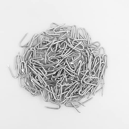 Steel Wire Fencing Staples (200 pcs), Galvanized U-Shaped Fasteners Nails | for Wire Mesh and Woven Fencing