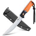 Purple Dragon Outdoor Knife for Boning - Trailing Point Boning Knife Orange | Forged from a Single Piece of D2 Steel, Full Tang G10 Handle, Gift Box - size: 5.6 inch