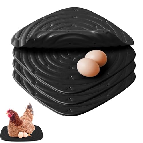 4PCS Chicken Nesting Box Pads, Washable Nesting Pads for Chicken Coop Bedding Nest Box Liners (Black) - color: Black