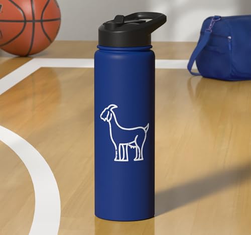 Goat Pocket Cute Farm Animal Boys Girls Kids Youth Women Men Stainless Steel Insulated Water Bottle - color: Royal Blue