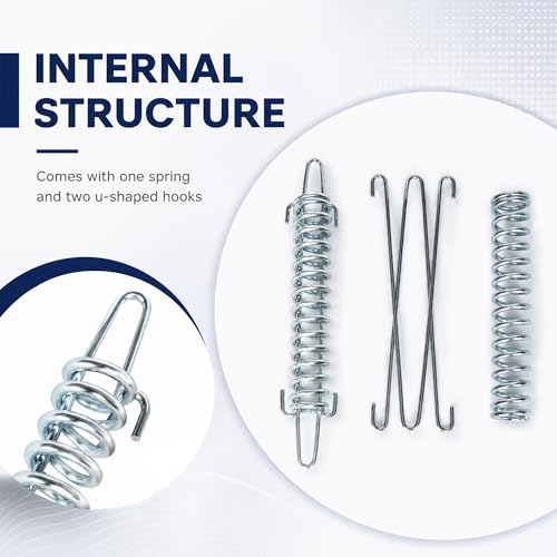 6 Pcs Tension Spring, High Tensile Electric Fence Spring Maintaining Tension, Heavy-Duty Electro-Galvanized for Agricultural Fencing, Silver