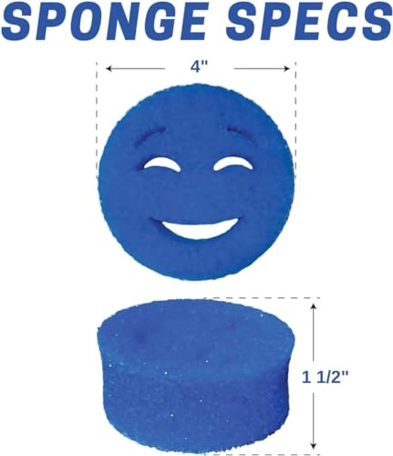 The Original Scrub Moji Scrubbing Sponge by Smilyeez (Set of 6) - Purple - Temperature-Responsive Polymer Foam, Stain and Odor Resistant, Ideal for Kitchen and Bathroom Cleaning - color: Purple 6-pack
