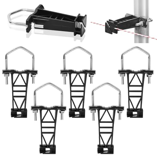 Tube Post Insulator, Electric Fence T Post Insulators for Electric Fence Wire for Chain Link Square or Round Tubing (Black-100P) - color: Black, size: 100 Pack