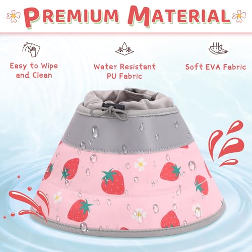 Cat Cone Collar Soft to Stop Licking, Adjustable, Foldable Lightweight Kitten Cones After Surgery Recovery for Cats & Kittens, Cat Cone Alternative, Easy Eating (Pink, L) - color: Pink, size: L