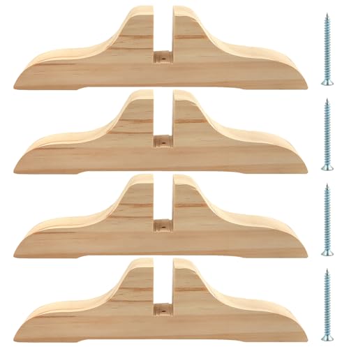 4pcs Wooden Folding Room Divider Stand with Screws,Room Divider Screen Holder Feet Partition,Folding Privacy Screen Holder for Hotel Home Office (Wood) - color: Wood