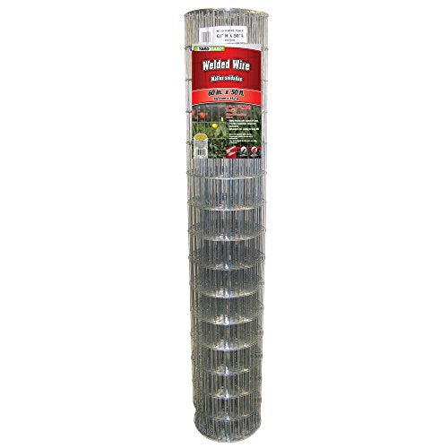 YARDGARD 2 in. x 4 in. Mesh Welded Wire Fence Roll, 60 in. x 50 ft., 14-Gauge Galvanized Steel Fence for Animal Enclosures, Garden Protection and Property Fencing, Rabbit Control an Utility Fence - size: Under 3' H