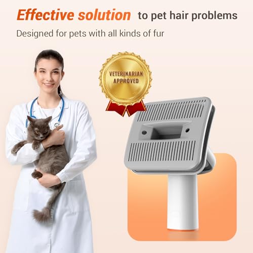 Afloia Dog Brush Vacuum Attachment for Dogs and Cats | Grooming Tool for 1-1.5-Inch Round Ports on Dyson, Bissell, Eureka & Dirt Devil, Hose Included, Vacuum Not Included