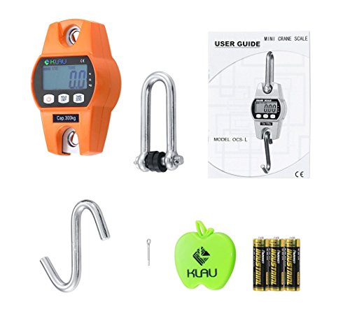 Klau Digital Hanging Scale OCS-L Orange 300 kg / 600 lb | High Precision Sensor, Heavy Duty Industrial Crane Scales, Smart Hoist, For Home Indoor Farm Factory Hunting Outdoor - color: Orange