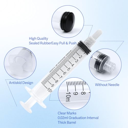 10ml Syringes Without Needles, 10cc Luer Lock Syringe - Disposable Individually Wrapped(30 Pack) - size: 10ml