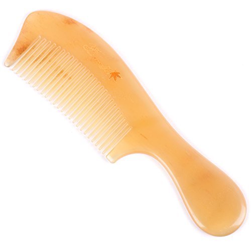 Fine Tooth Hair Comb for Women, Natural Detangling Horn Comb | Anti Static, Natural Sheep Horn, Scalp Massage, Easy to Detangle, Grooming, Wet, Dry, Curl, Beard, Hair Brush - color: Fine Tooth