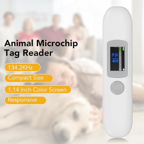 Animal Microchip Tag Reader, Accurate Temperature Readings Pet Microchip Scanner for Animal Management
