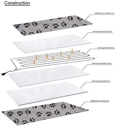 Extra Large Pet Heating Pad for Dogs, Cats & Puppies Electric Heated Bed mat - size: 47X30 inch