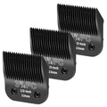 3 Pack 3-3/4FC Detachable Dog Grooming Steel Blades,Compatible with Andis,Oster A5,Wahl KM-10 Series,Cut Length 1/2" 13MM （Black） - size: 3-3/4FC-13mm 3 Pack