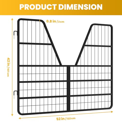Stall Gates for Horses - 52"x42" Black Heavy Duty Steel Horse Stall Gate | Industrial-Grade Black Stall Guard Featuring a Heavy Duty Single Door Yoke Design for Professional Horse Barns