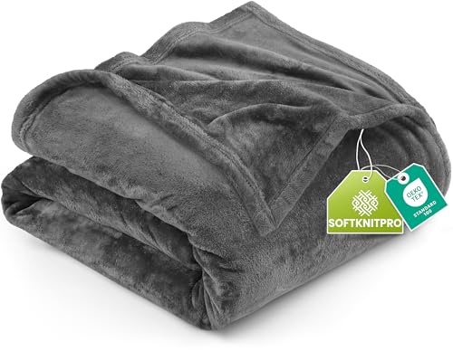 Utopia Bedding Ultra Soft Fleece Bed Blanket Queen Size Grey (90x90 Inches) | Microfiber Plush Warm Lightweight Breathable Cozy Blanket Anti-Static, All Season Use, Gift for Women and Men - color: Grey, size: Queen (90x90 Inch)
