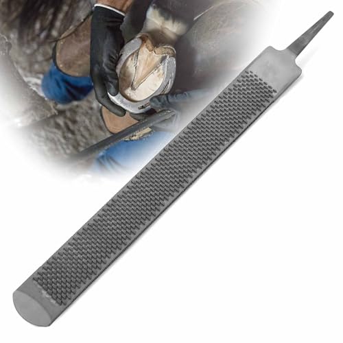Jeffers Livestock Mini Hoof Rasp for Goats, Sheep, Pony, Mini Horses, Foals – 14" Ergonomic Steel Hoof Trimming Tool with 6 Teeth per Row – One Hand Use, Compact Farrier Hand Rasp