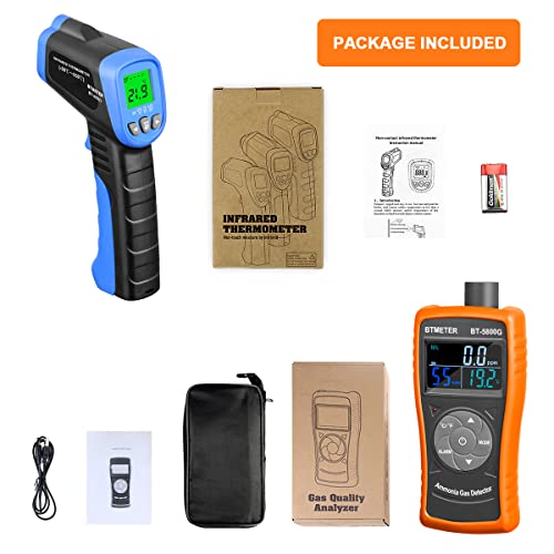 BTMETER Ammonia Gas Detector Sensor 5800G and Industrial Thermometer 981D Combo - color: 5800G NH3 Monitor +Thermometer 981D