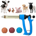 25ml Semi-Auto Repeating Livestock Syringe Gun, 5 Dose Settings | Ergonomic Grip, Clear Barrel & Luer Lock, Vet Injector for Cattle, Horses, Goats, Sheep & Pigs - color: Blue25ML