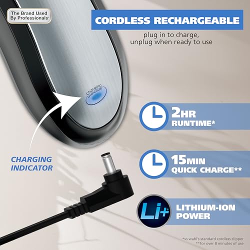 Wahl USA Lithium Ion Pro Series Cordless Animal Clippers – Rechargeable, Heavy-Duty, Electric Dog & Cat Grooming Kit for Small & Large Breeds with Thick to Heavy Coats – Model 9766 | Heavy Duty Electric Dog Grooming Clippers For At Home Haircutting Of Sma