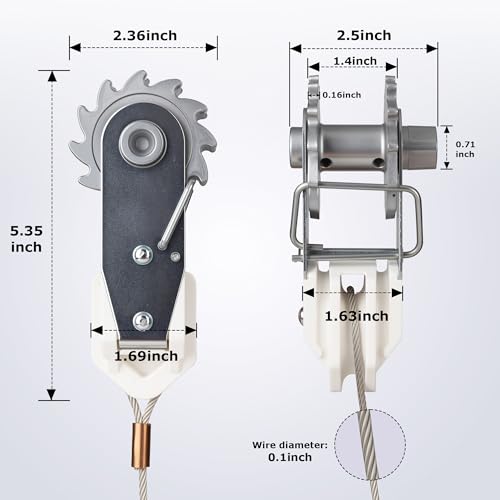 Electric Fence Wire Strainer, 5 PCS in-Line Wire Strainer & Termination Kit, Heavy Duty Wire Ratchet Electric Fence Tensioner with Integrated Insulator, Farm Fence