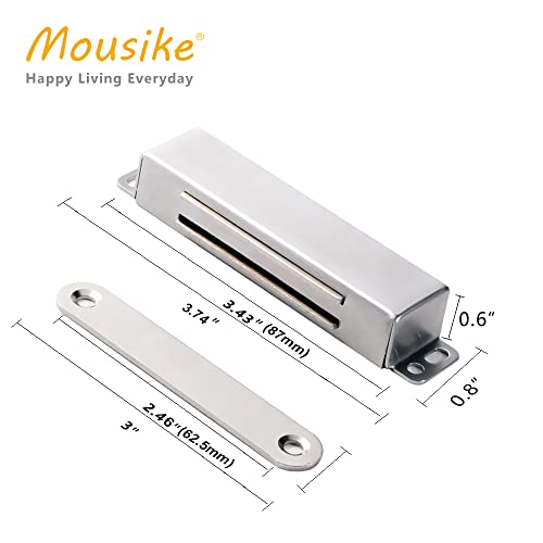 Mousike Magnetic Door Catch Heavy Duty 90lb Door Magnets with Strong Magnetic for Kitchen Cupboard Wardrobe Closet Cabinet Door Drawer Latch - color: Silver, size: 2 Pack