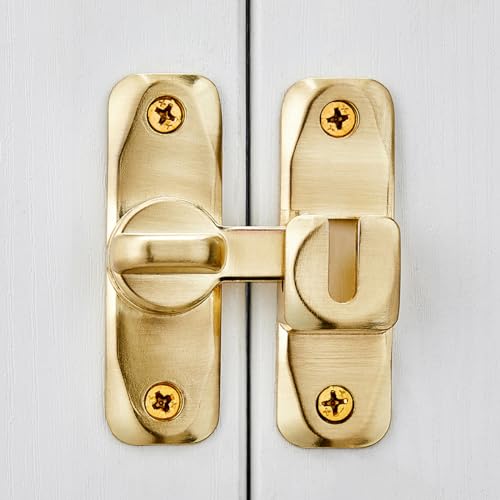 2 Packs Gold Barn Door Latches,90/180 Degree Gate Lock_B | Zinc Alloy Right Angle Door Lock Latch,Flip Gate Latches,Sliding Door Latch Lock,for Cabinets,Fence Gates,Pet Cage - color: Gold