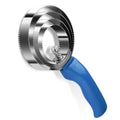 Double Sided Stainless Steel Curry Comb With Soft Grip, Shedding & Grooming Tool For Dogs, Cattle & Horses (Blue) - color: Blue