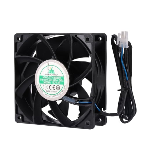 XY-12038B2H High Air Volume Fan, EC Brushless Fan XY12038B2H 110V-240V 0.06A 12CM 120×120×38mm 50/60HZ Cabinet Case Cooling Fans 2PCS