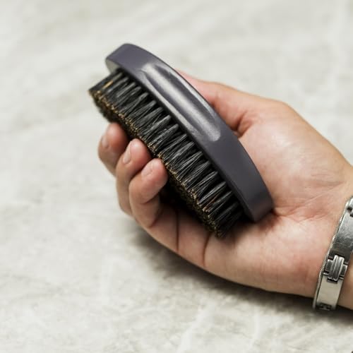 JOHNNY B. Professional Oval Beard Grooming Brush, 100% Boar Bristles