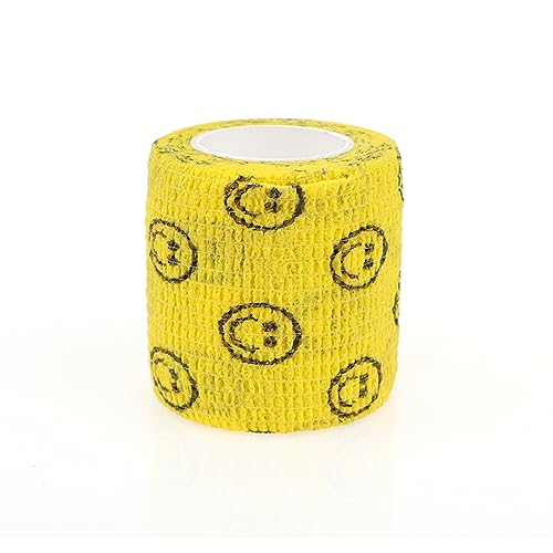 Self Adhesive Bandage Wrap Animal Cohesive Bandage Self Adherent Wrap First Aid Tape for Dogs Cats Horses Birds & Wrist Healing Ankle Sprain (2 Inch Sunshine Set 6 Rolls) - color: 2 Inch Sunshine Set 6 Rolls