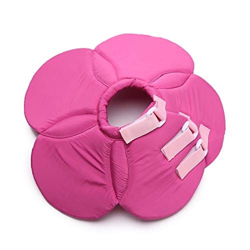 Dog Collar, Pet Cone E-Collar Flower Soft Elizabethan Waterproof Grooming Recovery Protecive Adjustable Collar for Puppy Small Medium Dogs (L Neck:13-15in, Purple) - color: Purple, size: L Neck:13-15in