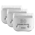 30# Detachable Pet Dog Grooming Clipper Ceramic Blade,Compatible with Andis Size 30 Cut Length 1/50"(1.5mm),Compatible with andis/wahl/Oster Dog Clippers 3PCS - color: Silvery-4