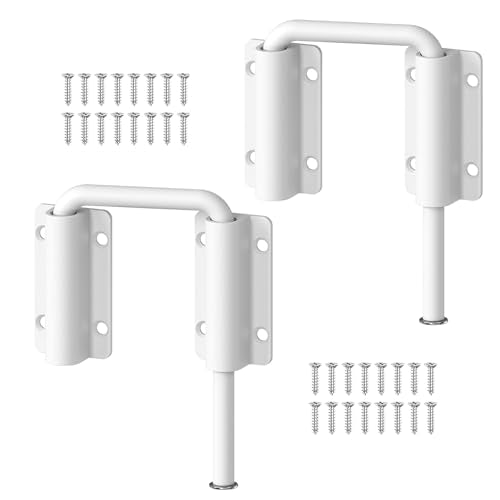 Upgraded Sliding Door Loop Lock, Barn Door Latch, White-2PCS | 2.38″ Multi-Angle Locks for 90/180 Degree Aluminum Alloy Security Gate Latches for Fence, Window, Closet, Bedroom, Screen - color: White-2PCS