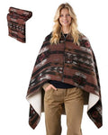 Heated Wearable Blanket, Faux Cashmere Electric Throw with 3 Heating Levels, USB-C Powered, Southwestern Pattern, 40x65 Inches (Brown(Thick)) - color: Brown(thick)