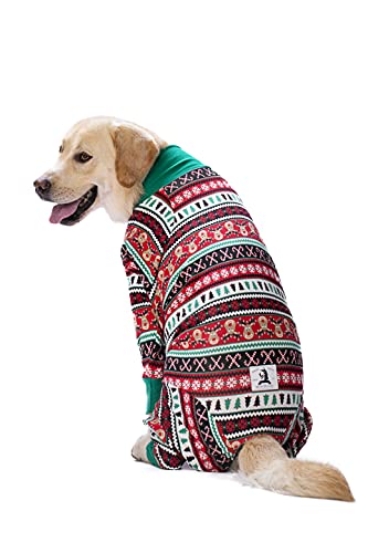 Dog Surgery Recovery Suit Female Male for Dogs After Surgery Medium Large Dogs Onesie Dog Pajamas Pjs Clothes (Christmas red, 30 (Chest 29.92 in | Backlength 19.69 in)) - color: Christmas red, size: 30 (Chest 29.92 in | Backlength 19.69 in)