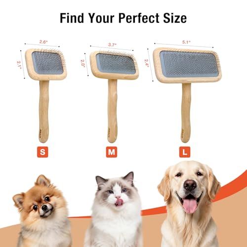 UTEE Slicker Brush for Dogs & Cats - Professional Pet Grooming Tool with 120° Angled Pins - Best for Goldendoodles, long-haired cats & Medium Breeds - Removes Mats, Tangles & Loose Fur