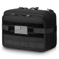 Jueachy Tactical Molle Pouch Large Admin Bag Utility Tool Pouches Molle Attachment EDC Pouches Expandable Molle Accessories Organizer Medical Pocket U.S.A Patch Included - color: Black