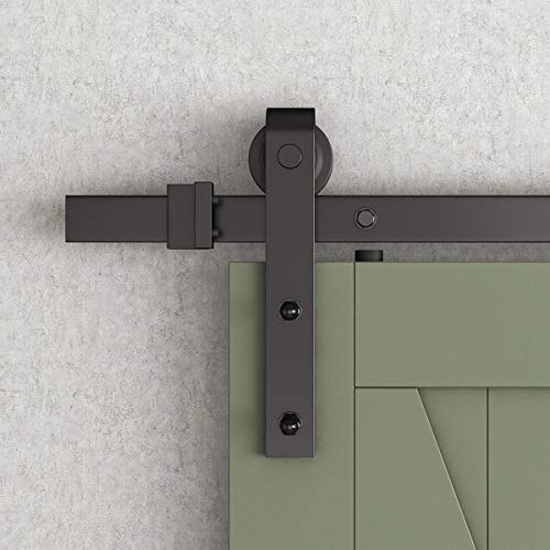SMARTSTANDARD Sliding Barn Door Hardware Hangers 2pcs (Black) (J Shape Hangers) - style: J