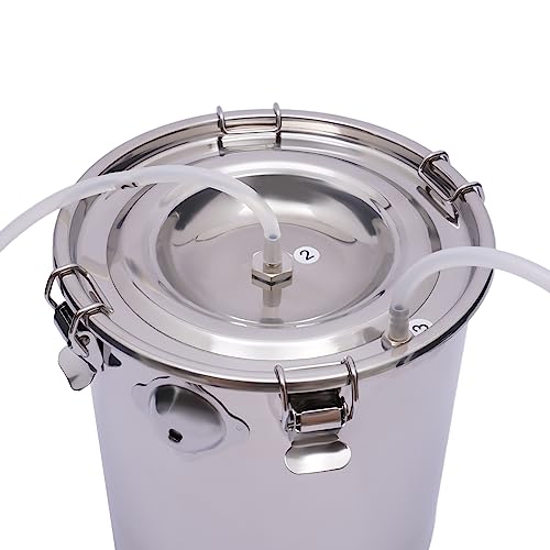 Electric Cow Milking Machine 5L Automatic Goat Milking Machine, Portable Pulsation Vacuum Pump Milker Machine for Cows, Goats, Sheep w/Auto Stop Valve, Stainless Steel Bucket, 2 Teat Cups