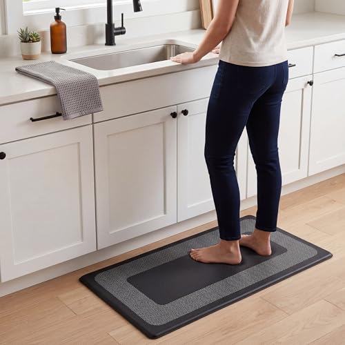 Chef Gear Hettie Anti Fatigue Cushioned Kitchen Mat 18"x32" Black - color: Black, size: 32"L x 18"W x 0.3"Th