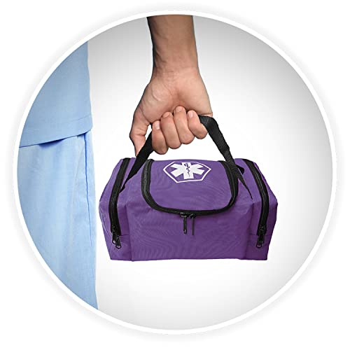 ASA TECHMED First Aid Responder EMS Emergency Medical Trauma Bag EMT, Fire Fighter, Police Officer, Paramedics, Nurse, Purple - color: Purple