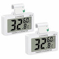 Reptile Hygrometer Thermometer, Digital Amphibian Hygrometer Thermometer with Hook, Temperature Humidity Meter Gauge for Reptile Tanks, Terrariums, Vivarium, LCD Display (2 Packs) - size: 2 packs