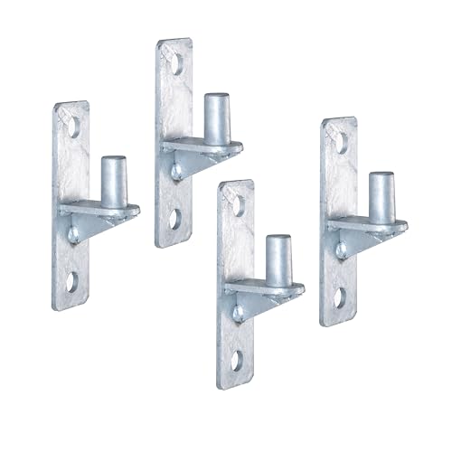 Wall Mount Gate Hinge Chain Link Fence Gate Hinges with 5/8 Hinge Pin (4 Pcs) - size: 4 Pcs