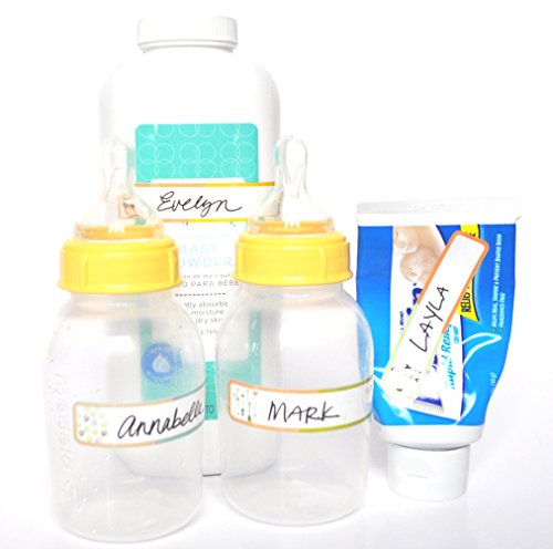 Bottle Labels, Write-On, Self-Laminating, Waterproof Kids Name Labels for Baby Bottles, Sippy Cup for Daycare School, Dishwasher Safe (Animal Friends), Made in The USA - color: Animal Friends