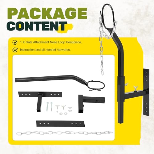 Steel Livestock Gate Attachment Nose Loop Headpiece - Height&Width | Adjustable, Powder-Coated & Galvanized, for Sheep & Goat Trimming, Grooming, Milking