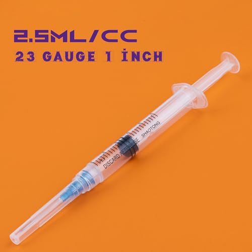 2.5ml Syringes with 23G 1 Inch Needles Luer Lock Syringe and Needle for Liquids, Individually Wrapped, Pack of 100 - size: 2.5ML-23G 1"