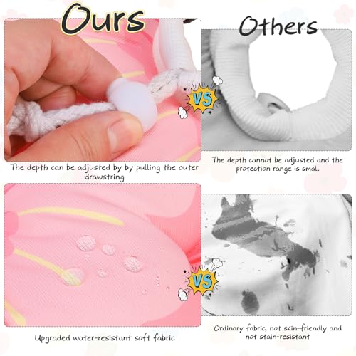 Cat Cone Collar Soft, Cat E Collar Recovery After Surgery to Stop Licking, Adjustable Waterproof Cute Neck Elizabethan Pet Kitten Puppy Donut Pillow for Cats Puppy Wound Healing, PinkM - color: Pink, size: Medium
