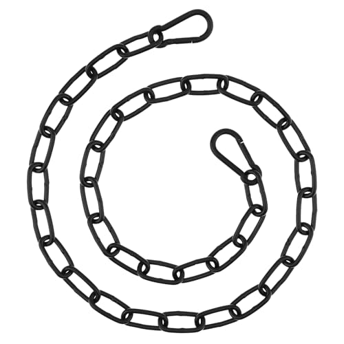 39 inch Gate Chain Lock with Both-Ended M5 Carabiners,Chain Dia 4 mm,Black | 304 Stainless steel, for outdoor fence gates,pet cages, easy to lock/unlock, extra security, for gate that wouldn’t stay shut - size: 39" x 5/32"
