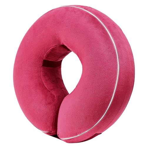 Inflatable Reflective Dog Cone Collar Alternative After Surgery,Doggie Recovery Dount Neck Ecollar,Adjustable Soft Dog Cone Collar for Small Medium Large Dogs (Pink, XL) - color: Pink, size: X-Large（15.5"-18.5"）