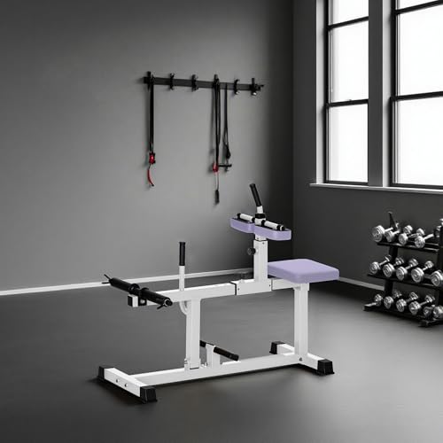 Soozier Seated Calf Raise Machine for Home Gym Waist Arm Training | Adjustable Calf Machine Leg Extension - color: Purple